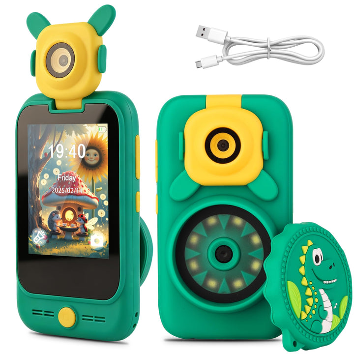 Kids 2-in-1 Camera &amp; Microscope Toy, 200X Magnification Microscope, Flip Photo Lens for Kids Camera,