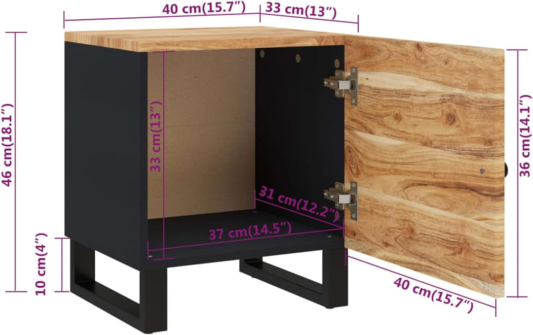 Tidyard 2 STK. Nachttisch Nachtschrank Nachtkonsole Nachtkommode Schlafzimmer Schrank Kommode 40x33x