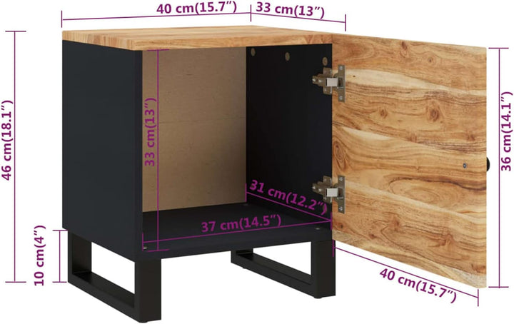 Tidyard 2 STK. Nachttisch Nachtschrank Nachtkonsole Nachtkommode Schlafzimmer Schrank Kommode 40x33x