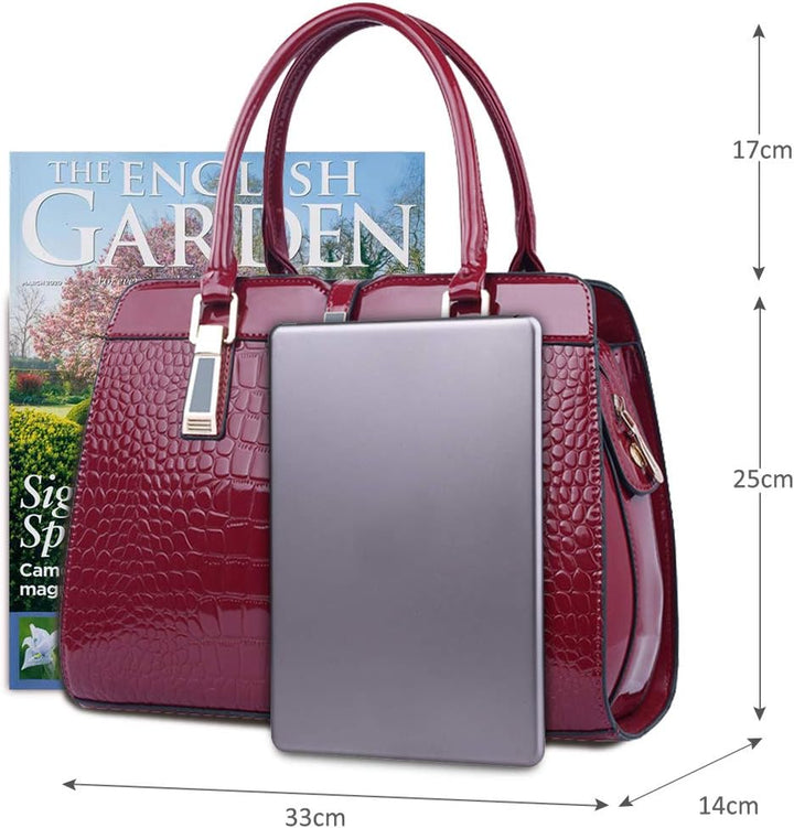 Nicole&Doris Damen Handtaschen Neue Umhängetasche Lackleder Shell Schultertasche Henkeltaschen Tasch