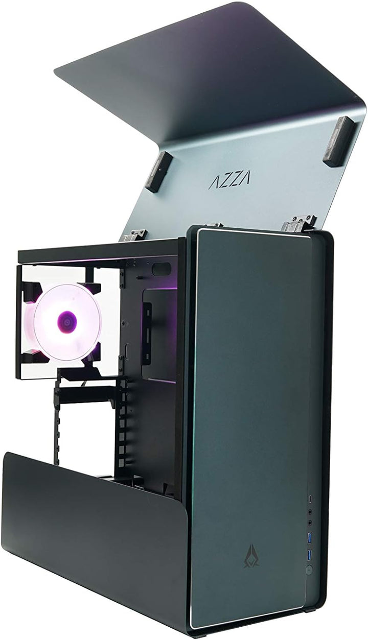 Azza Cast Gaming Tower-Gehäuse, schwarz mit seitlicher Flügeltür