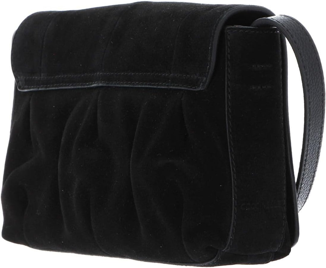Coccinelle Leder Umhängetasche Abendtasche Marquise Goodie Suede Crossbody Bag Noir, Noir