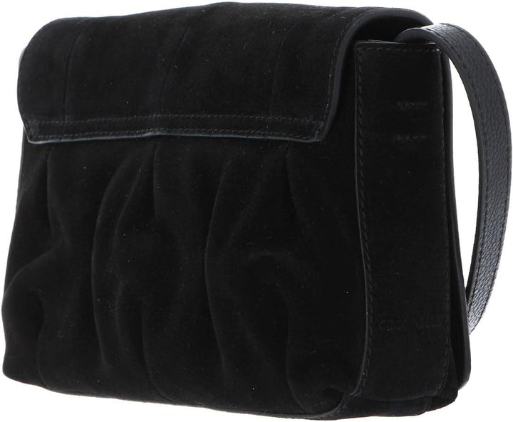 Coccinelle Leder Umhängetasche Abendtasche Marquise Goodie Suede Crossbody Bag Noir, Noir