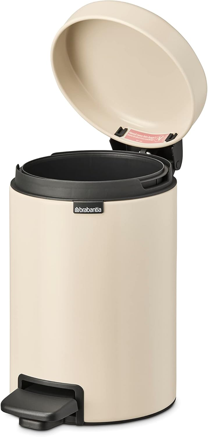 Brabantia - NewIcon Treteimer 3L - Kleiner Abfalleimer für Bad oder Toilette - Sanft Schliessender D