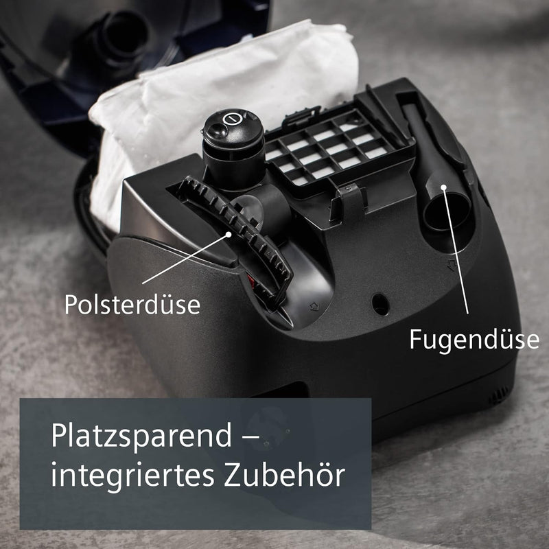 Siemens Staubsauger mit Beutel synchropower VS06B1110, Bodenstaubsauger, Hygiene-Filter, Bodendüse f