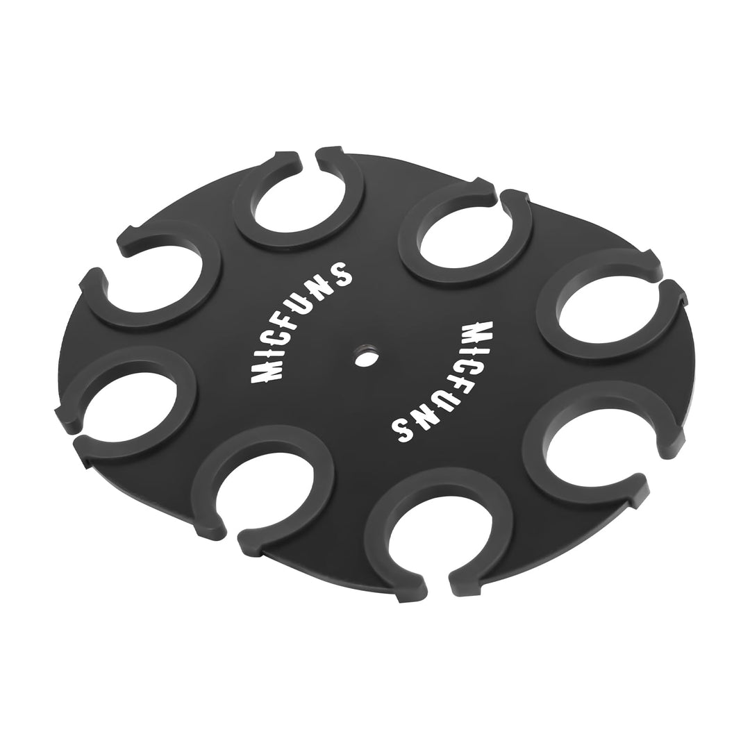 TM100 Multi-Mikrofonhalter für Mikrofonständer – quadratischer Tablett-Aufsatz hält bis zu 8 Mikrofo