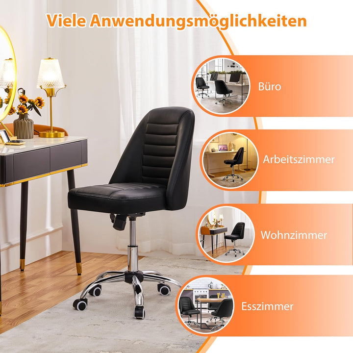 Yaheetech Bürostuhl Schreibtischstuhl Ergonomisch Gepolstert Kunstleder Drehstuhl mit Rollen Arbeits