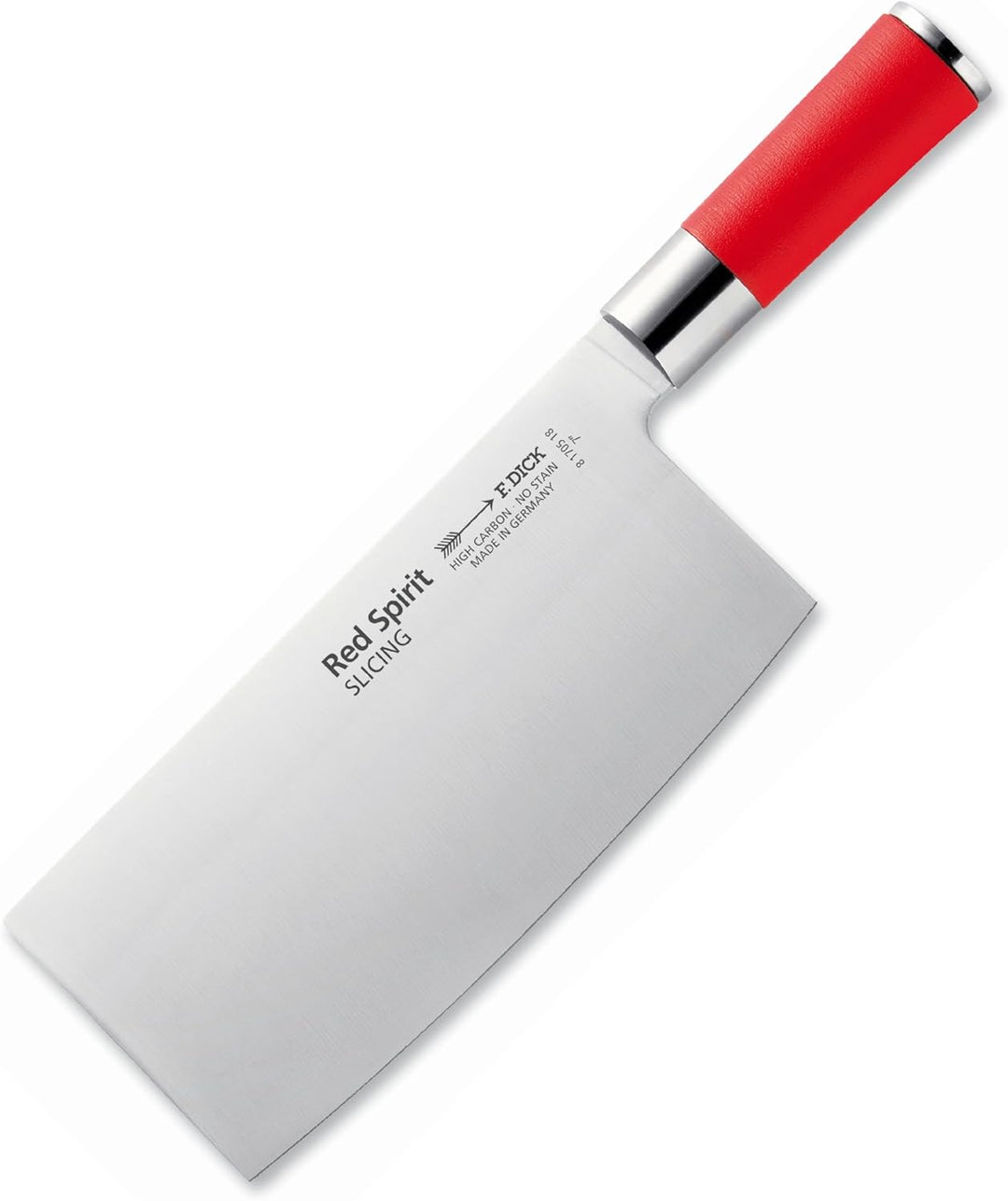 F. DICK Chinesisches Kochmesser, Red Spirit (Messer mit Klinge 18 cm, X55CrMo14 Stahl, nichtrostend,