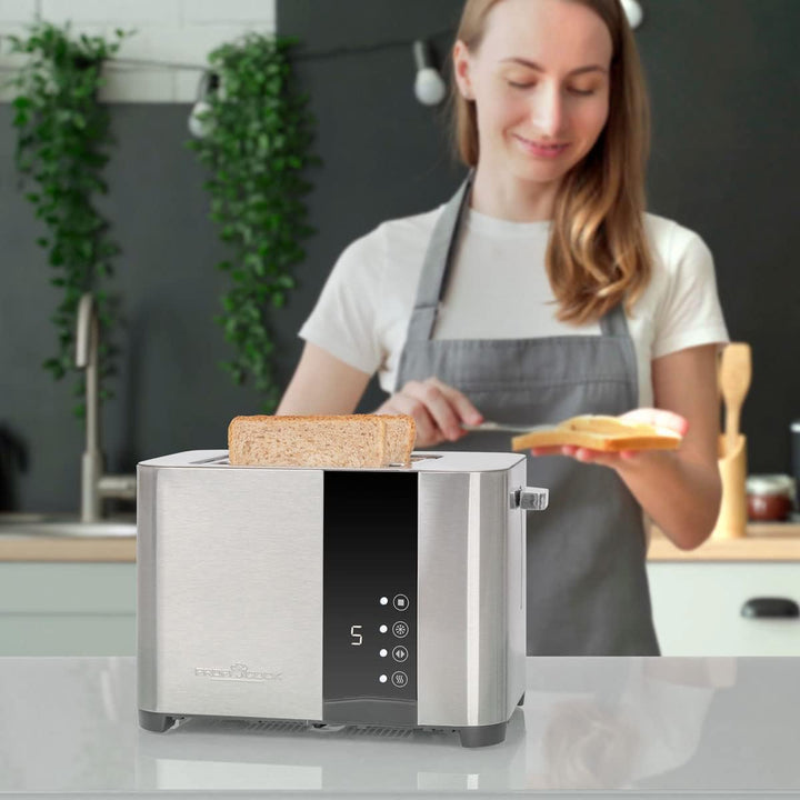 ProfiCook Toaster, Toaster 2 Scheiben mit Sensor Touch Bedienung, Auftau-, Aufwärm-/ Schnellstoppfun