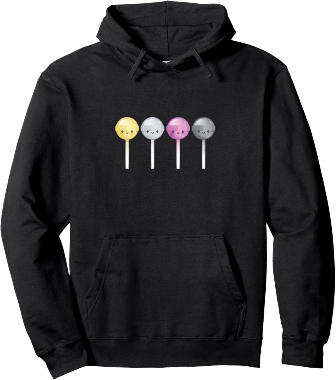 Nicht-Binär Kawaii Süssigkeit Anime Kunst Niedlich LGBTQ Graf Pullover Hoodie