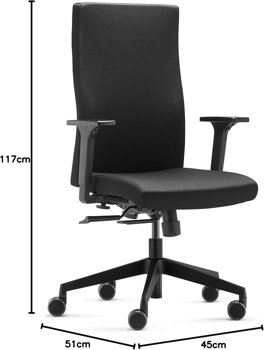 Trendoffice to-Strike Comfort sk 9248 | ergonomischer Bürostuhl | gepolstert | schwarz | mit Armlehn