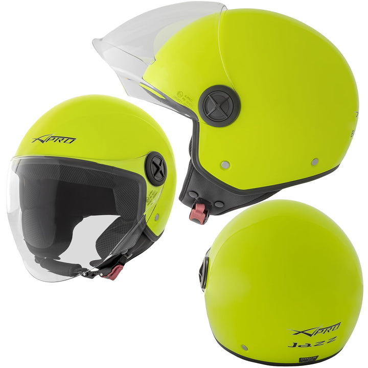 Motorradhelm Motorrad Roller Offenes Jet Scooter Helm Viser ECE 22 BACKLINE 57-58 cm ( M) Flou, 57-5