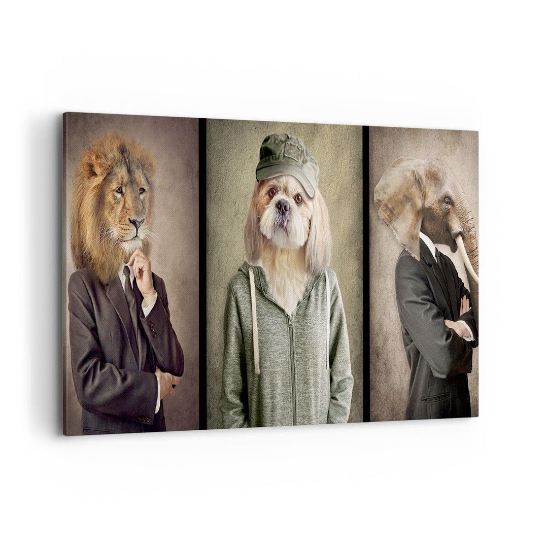 Bilder auf Leinwand 100x70cm Leinwandbild mit Rahmen Tier Abstraktion Gross Wanddeko Bild Schlafzimm