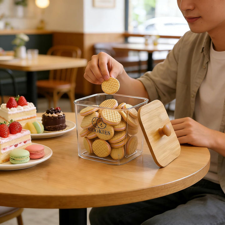 Keksdose Aufbewahrung 2L – Backzubehör Aufbewahrung Keksdose transparent luftdicht, Cute Cookie Stor