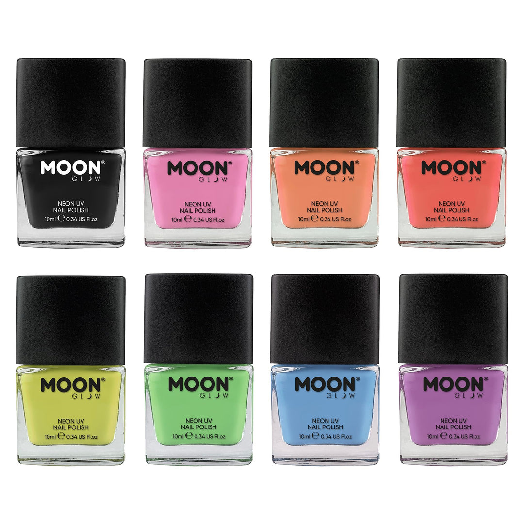 Moon Glow Neon UV-Nagellack, Pastell-Set mit 8 Farben, leuchtender Neon-Nagellack, leuchtet unter UV