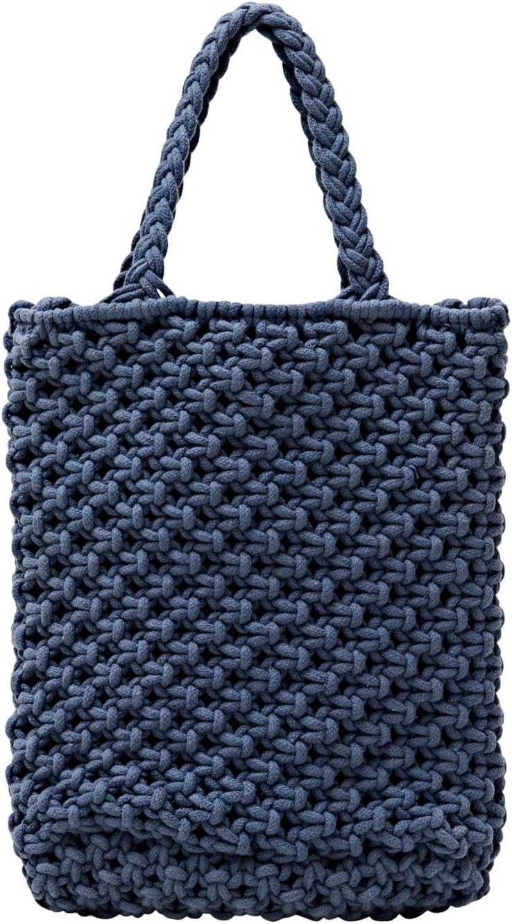 ESPRIT Mini Tote Bag aus 100% gehäkelter Baumwolle 415/Ink, 415/Ink
