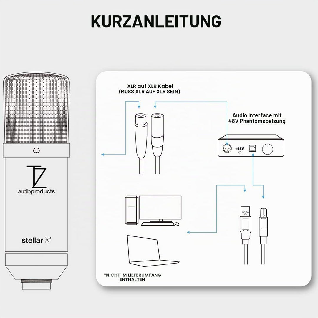 TZ Stellar X2 Grossmembran-Kondensator mikrofon mit Nierencharakteristik XLR
