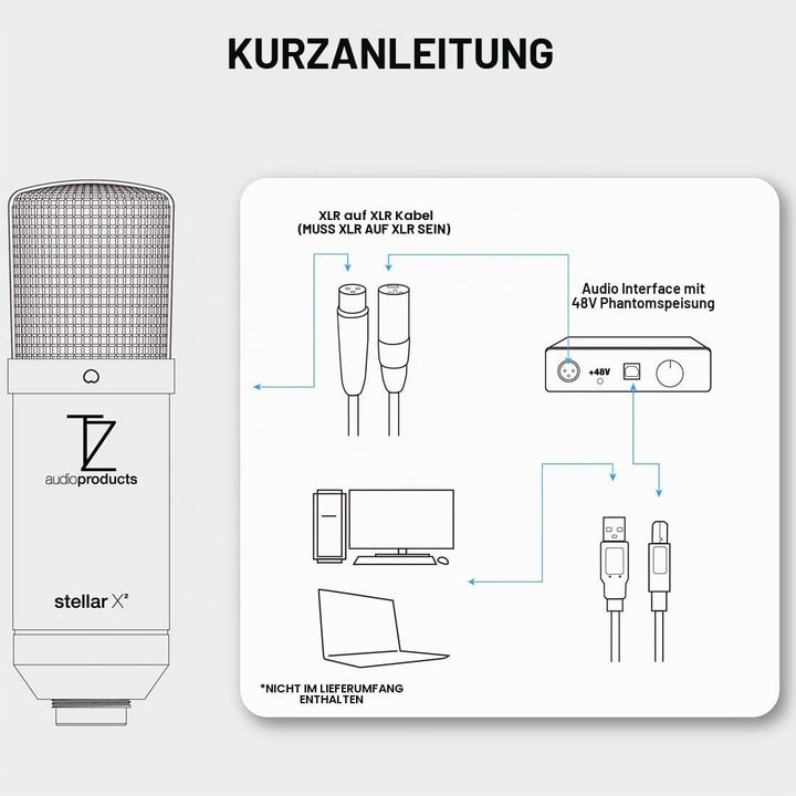 TZ Stellar X2 Grossmembran-Kondensator mikrofon mit Nierencharakteristik XLR