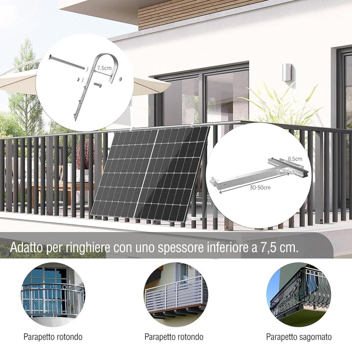 ULL Balkonkraftwerk Halterung Balkon für Alle Solarmodul I Robustem Aluminiumlegierung Solarpanel Ha
