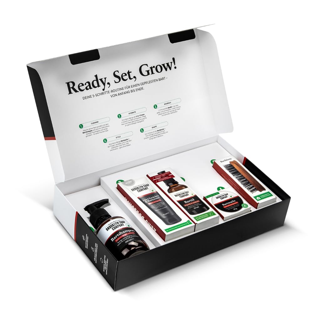 Ultimate Beard Box · Brooklyn Soap Company · Hochwertiges Bartpflege Set inkl. Bartöl, Bartshampoo,