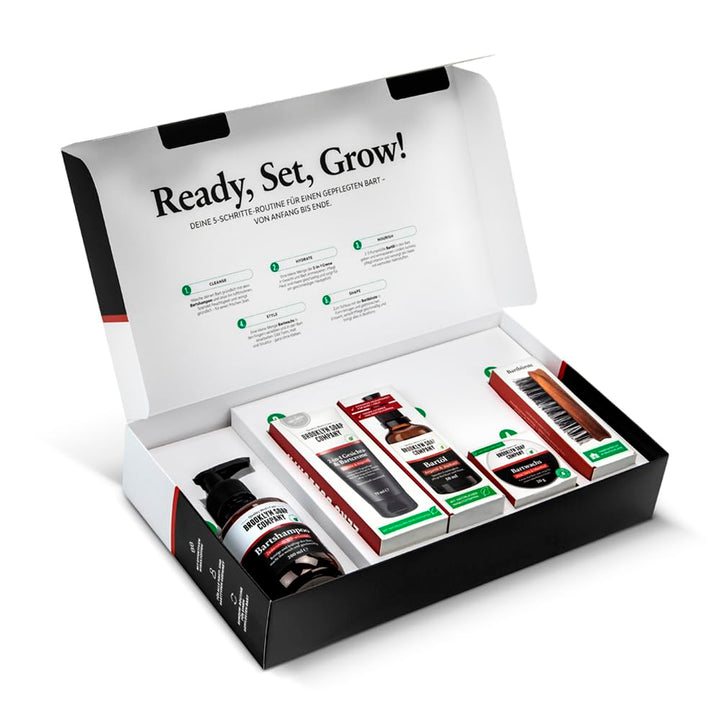 Ultimate Beard Box · Brooklyn Soap Company · Hochwertiges Bartpflege Set inkl. Bartöl, Bartshampoo,