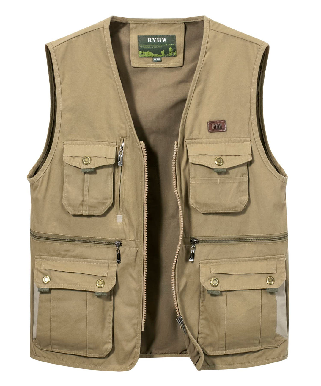 Oralidera Herren Outdoor Weste Freizeit Jacke Leicht Safari Weste mit Reissverschluss Jagd und Angle