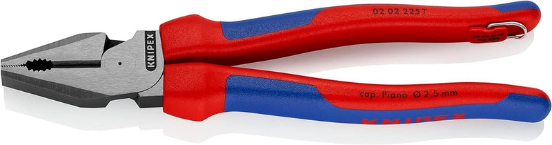 Knipex Kraft-Kombizange schwarz atramentiert, mit Mehrkomponenten-Hüllen, mit Befestigungsöse zum An