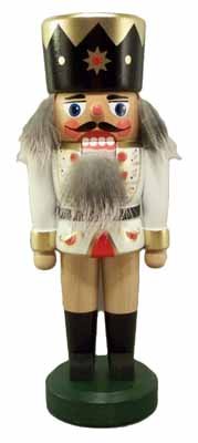 Rudolphs Schatzkiste Nussknacker König weiss Höhe 21cm NEU Weihnachten Seiffen Nutcracker Nüsse Erzg