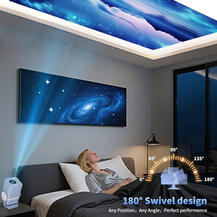 Mini Beamer 4K Unterstützt, Tragbarer Projektor,Android 13, WiFi6 & BT5.0, Short Throw Beamer Klein