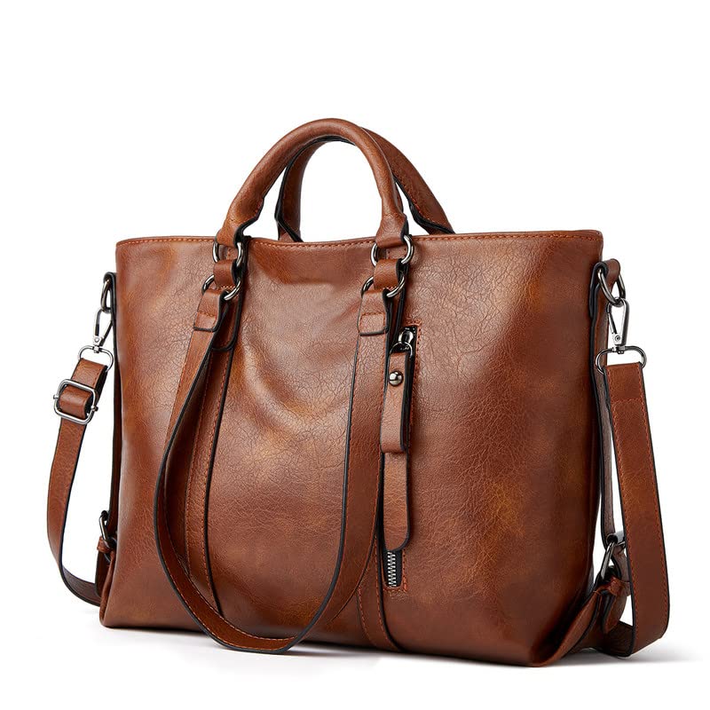 Coolives Damentasche Damen Henkeltasche mit Schultergurt aus PU-Leder Vintage Handtasche Retro Tasch
