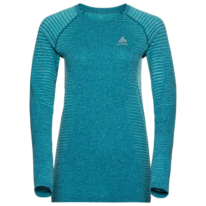 Odlo Damen Essential Seamless_313501 Langarm Laufshirt M Reef Waters Melange, M Reef Waters Melange