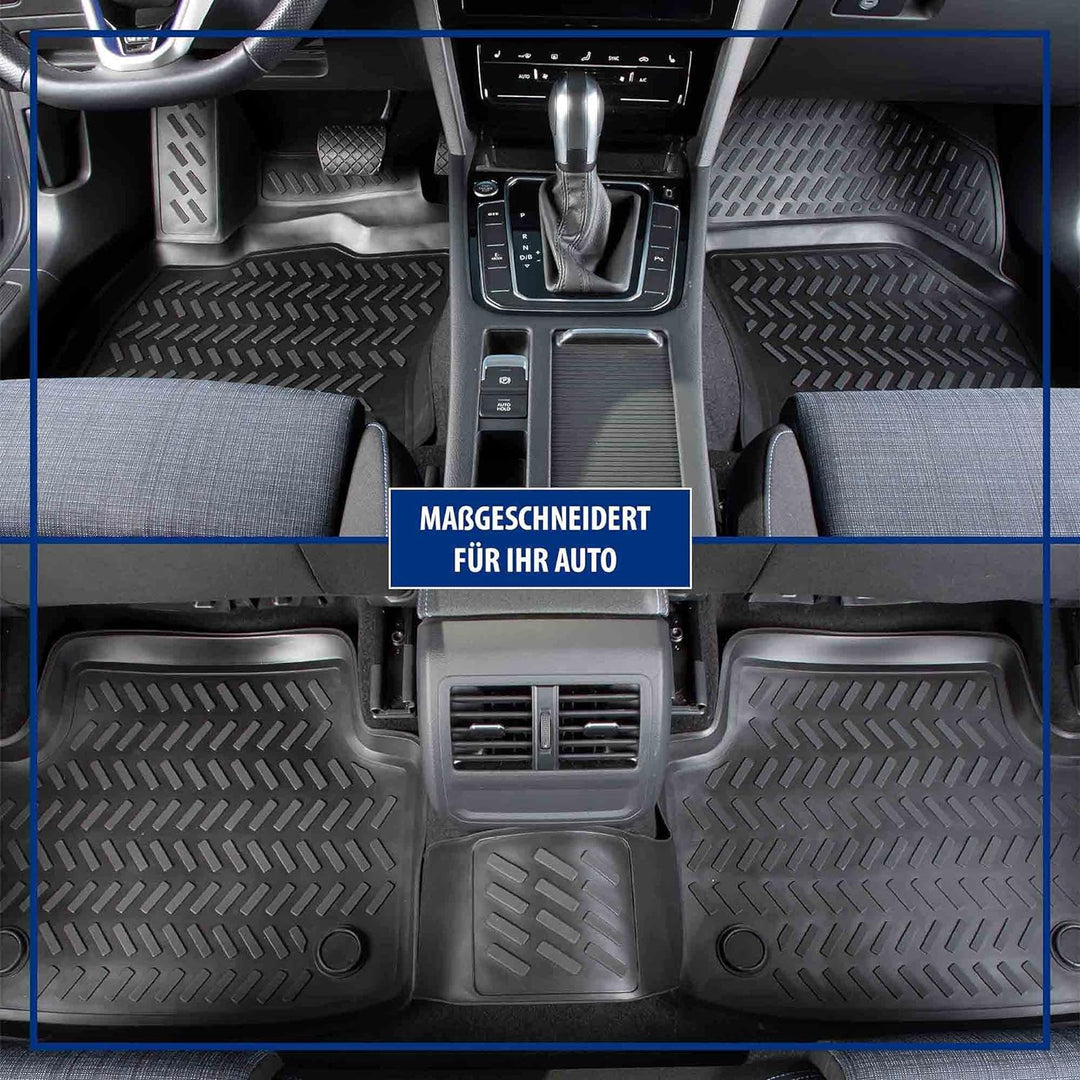 Design 3D Gummimatten Set für VW Golf 5 Baujahr 2003-2009 | Extra hoher 5cm Rand Golf 5 (Baujahr 200
