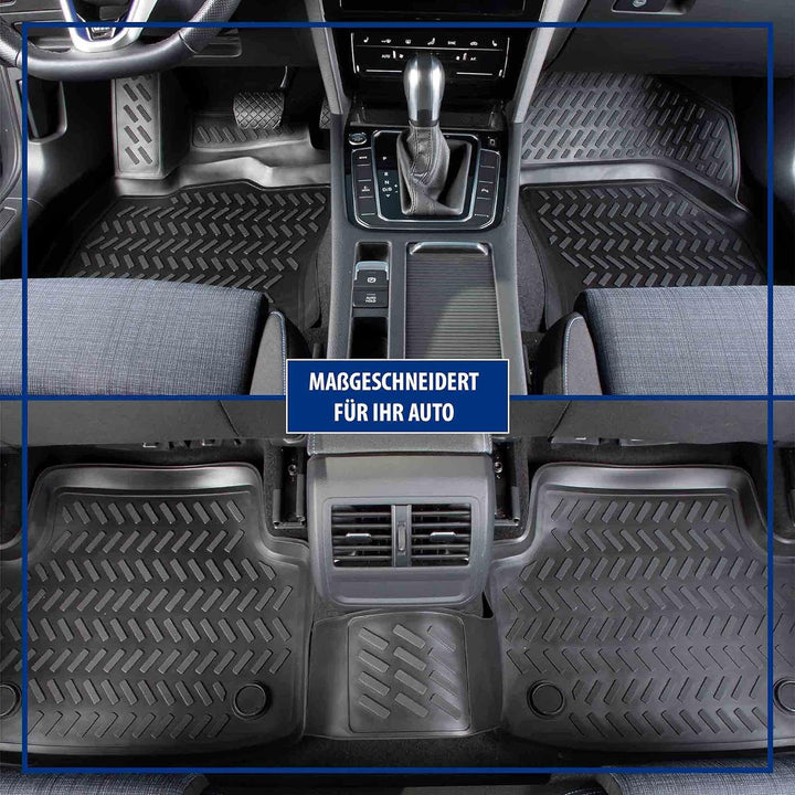 Design 3D Gummimatten Set für VW Golf 5 Baujahr 2003-2009 | Extra hoher 5cm Rand Golf 5 (Baujahr 200