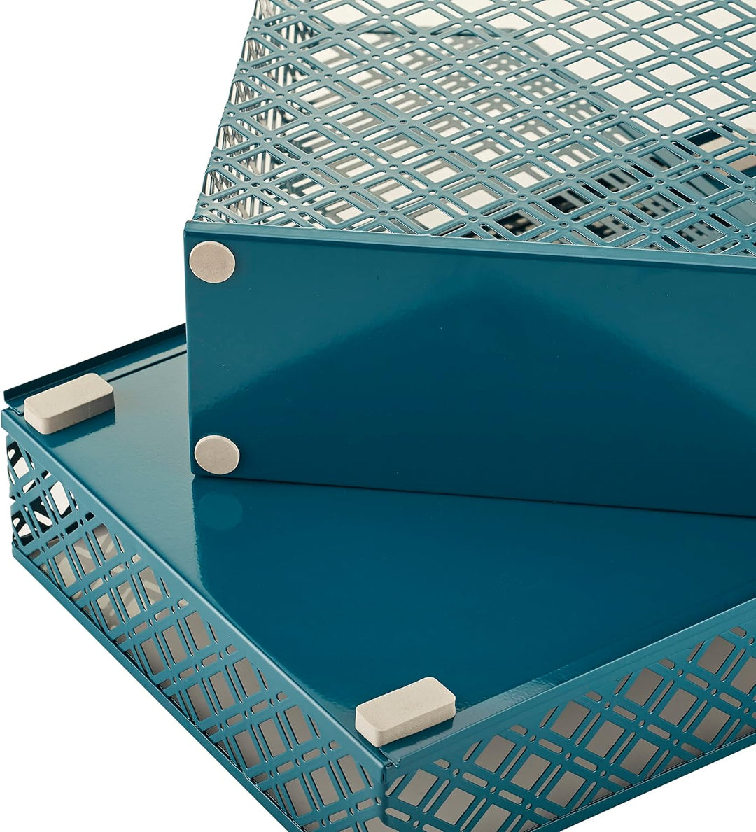 EXERZ Schreibtisch Organisator 4-teilig Büro-Set/Tischplatte Ablage Metallgitter Inklusive: A4 Brief