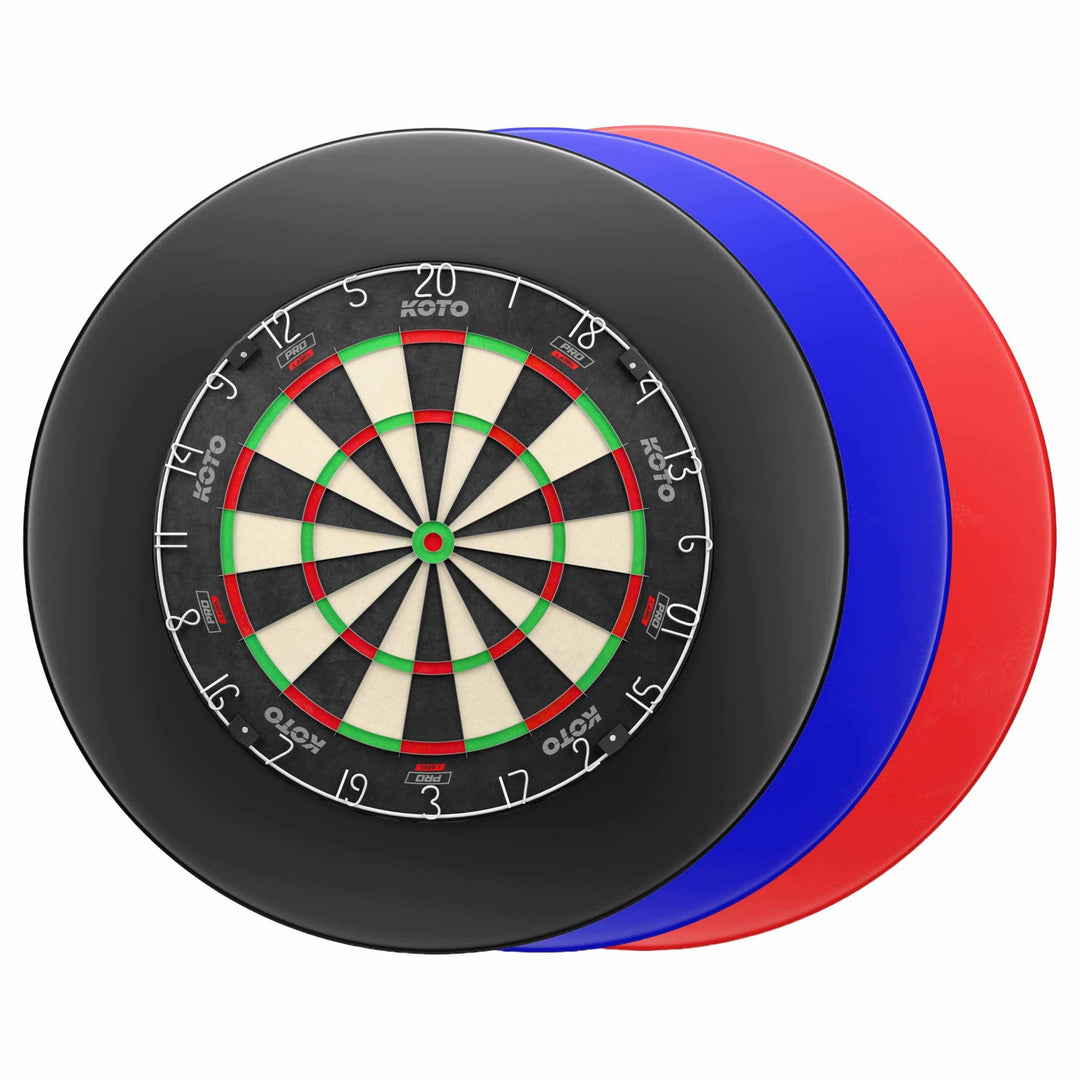 KOTO - King Pro + Dartbord Surround Blau, Hochwertiger Dart Surround für alle Dartscheiben, Dart Auf