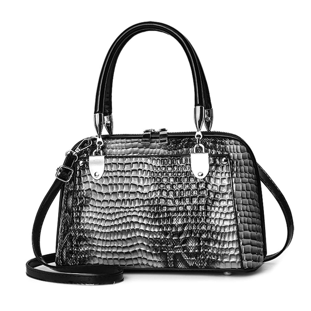 NICOLE &amp; DORIS Retro Handtasche für Frauen Schultertaschen Klassische Krokodil Umhängetasche PU Lede