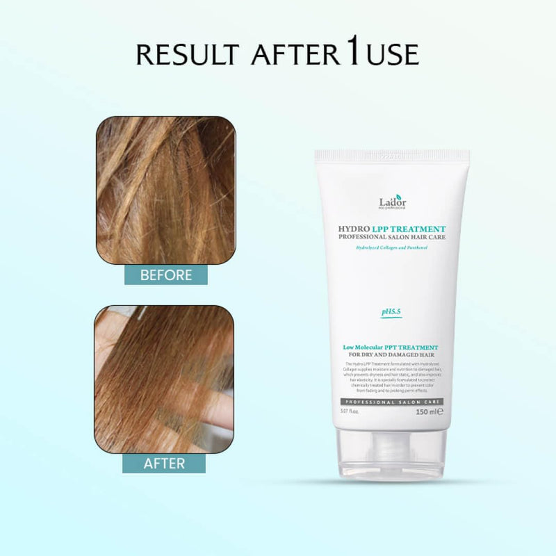 Lador - Hydro LPP Treatment (Tube Type) -Haarkur mit Kollagen Keratin-silikonfreie Haarkur für sehr