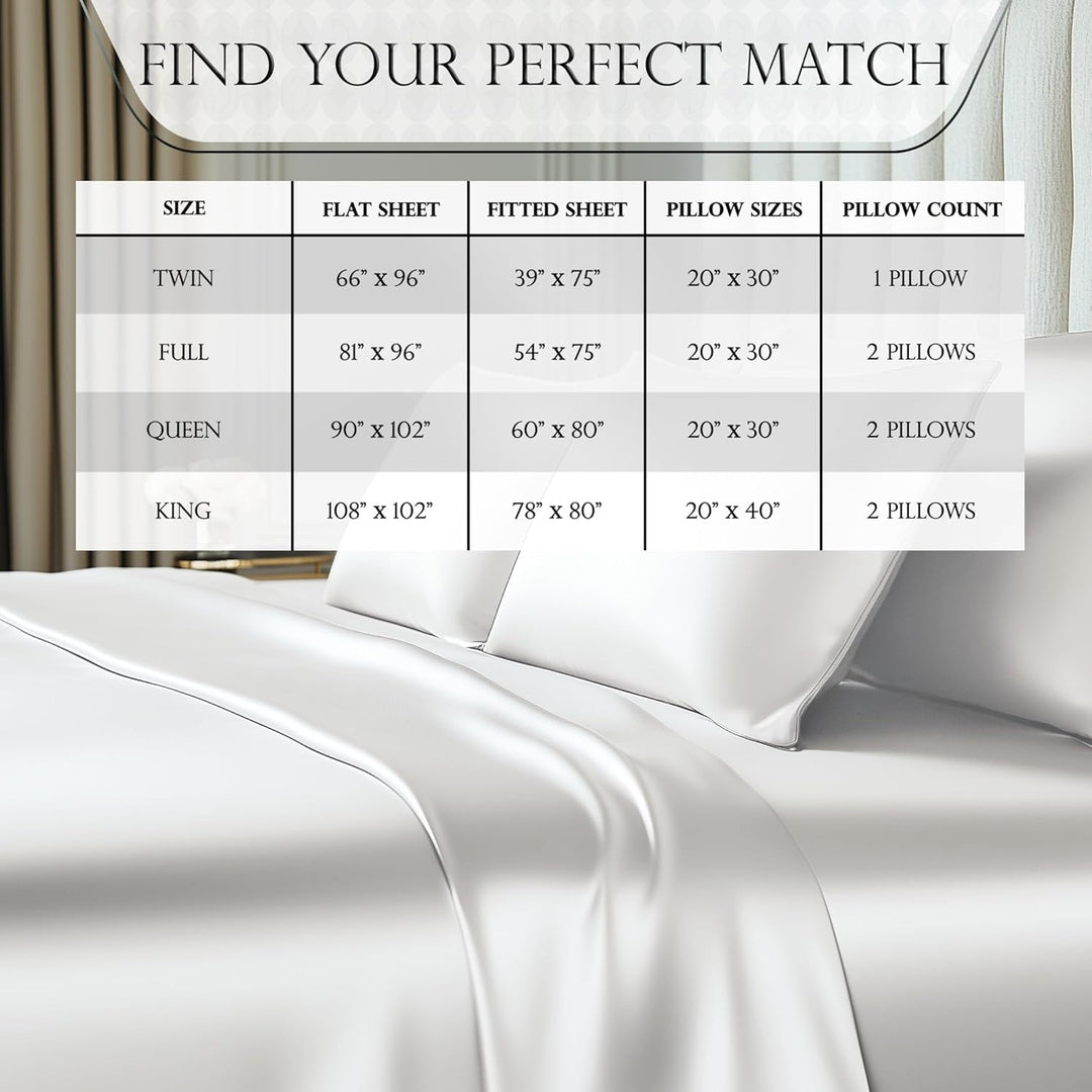 Satin-Bettlaken, Queen-Size-Grösse (4 Stück, 5 Farben), seidiges Satin-Bettwäsche-Set mit 2 Kissenbe