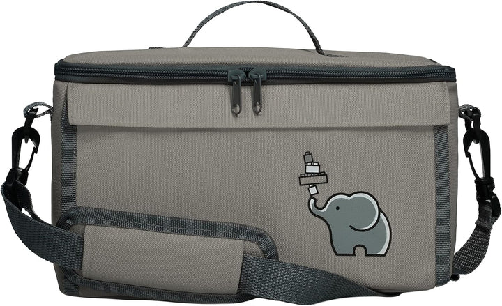 fantifant Baustein Tasche für Lego mit ausklappbarer Bauplatte kompatibel mit Lego Tasche MIT AUSTAU