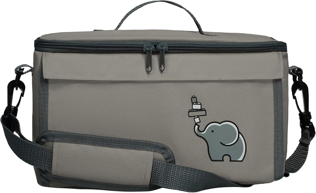 fantifant Baustein Tasche für Lego mit ausklappbarer Bauplatte kompatibel mit Lego Tasche MIT AUSTAU