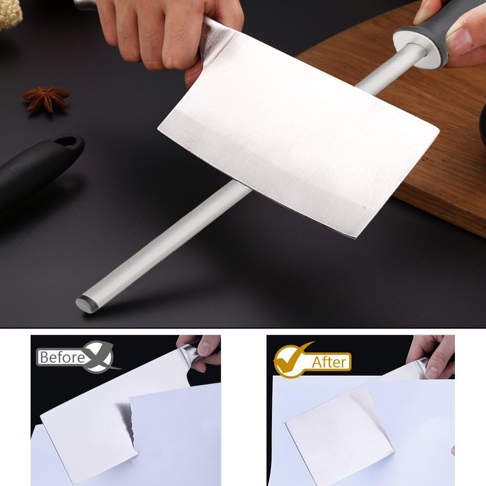 ARCCI 26CM Diamant Wetzstahl Messerschärfer Stab 600 Körnung, Professionelle Wetzstab für Koch, Wetz