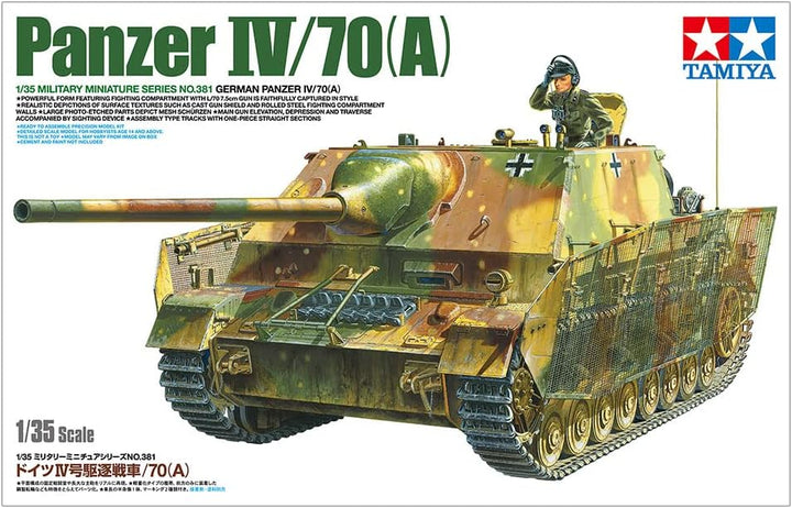 TAMIYA 35381 1:35 Dt. Jagdpanzer IV/70(A) m. PE - Modellbausatz, Plastikbausatz, Bausatz zum Zusamme