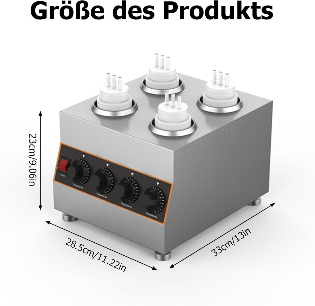 Kommerzieller Elektrischer Sossenwärmer mit 4 Quetschflaschen, kommerzieller elektrischer Käsesossen