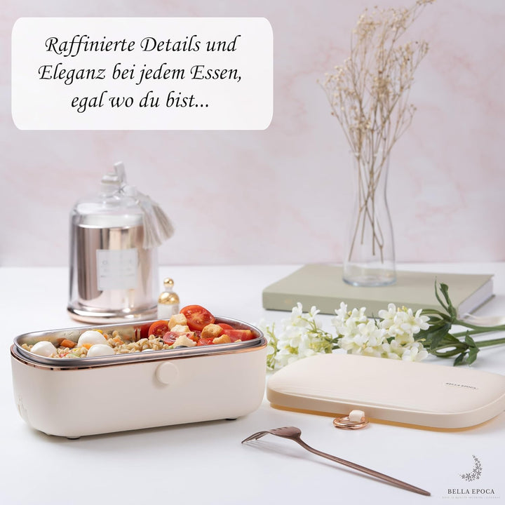 Bella Epoca: Tragbare Elektrische Wärmebox - Elegante Wärmende Lunchbox. Elektrische Lunchbox mit 2