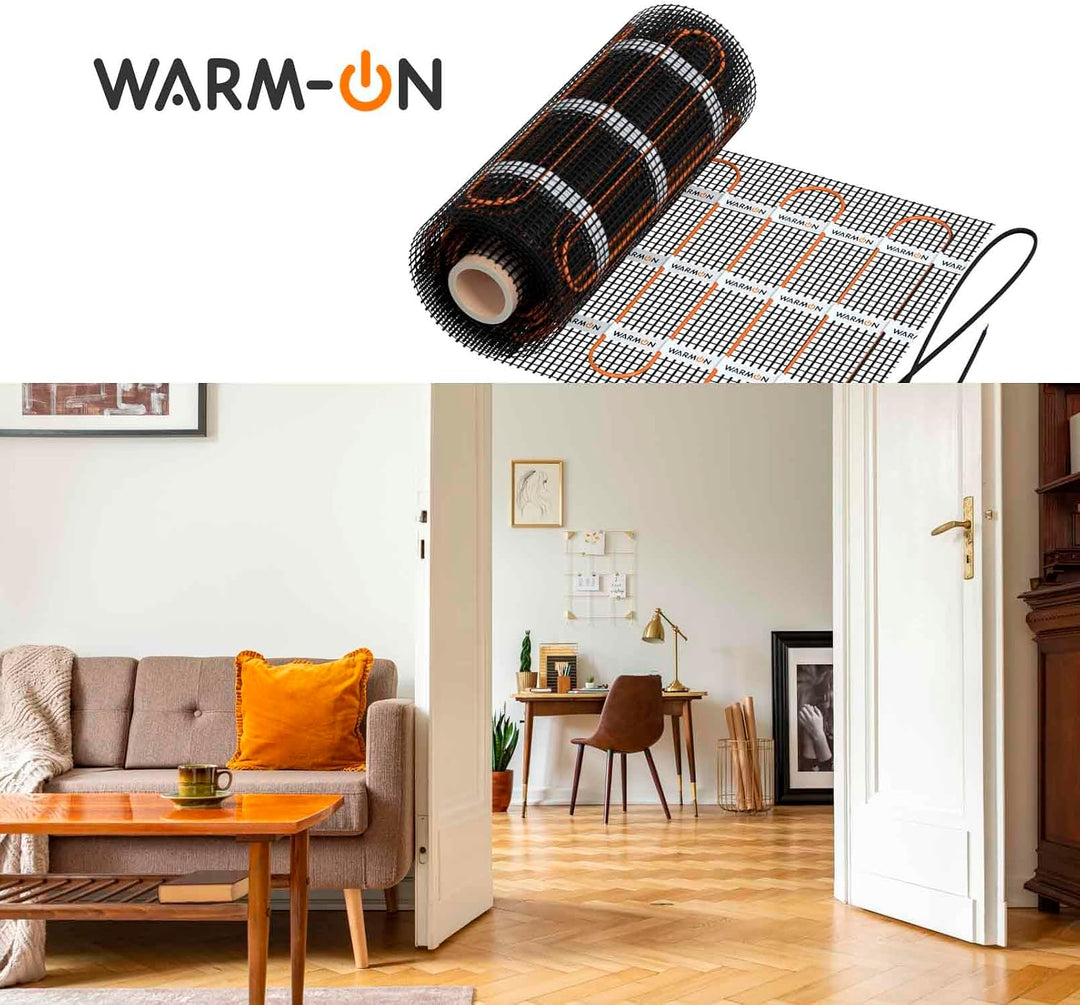 Zweiader-Heizmatte WARMON ULTRA 200 W/m² für Fliesen, heating mat, quick heat, Festwiderstandsheizka