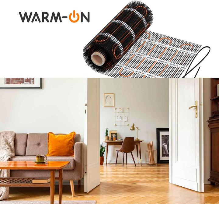 Zweiader-Heizmatte WARMON ULTRA 200 W/m² für Fliesen, heating mat, quick heat, Festwiderstandsheizka
