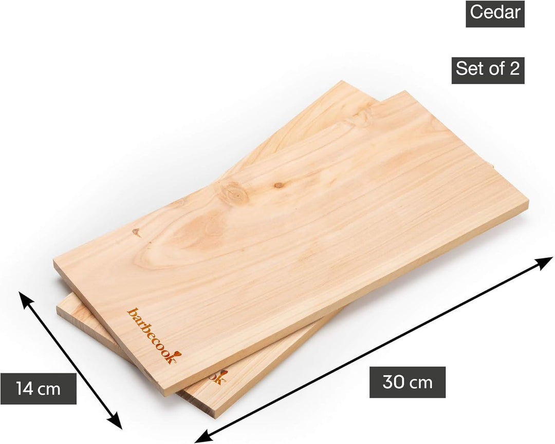 barbecook 2er Set Grillbretter aus Zedernholz zum Grillen und Raeuchern Fuer EIN besonderes Aroma be