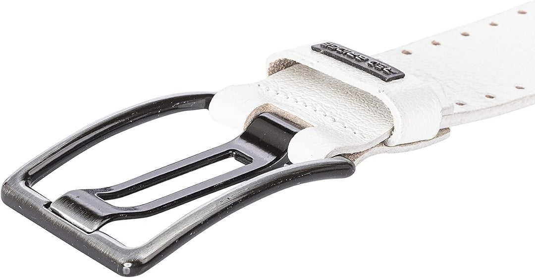 Redbridge Herren Gürtel Echt Leder Leather Belt Ledergürtel 85 Weiss, 85 Weiss