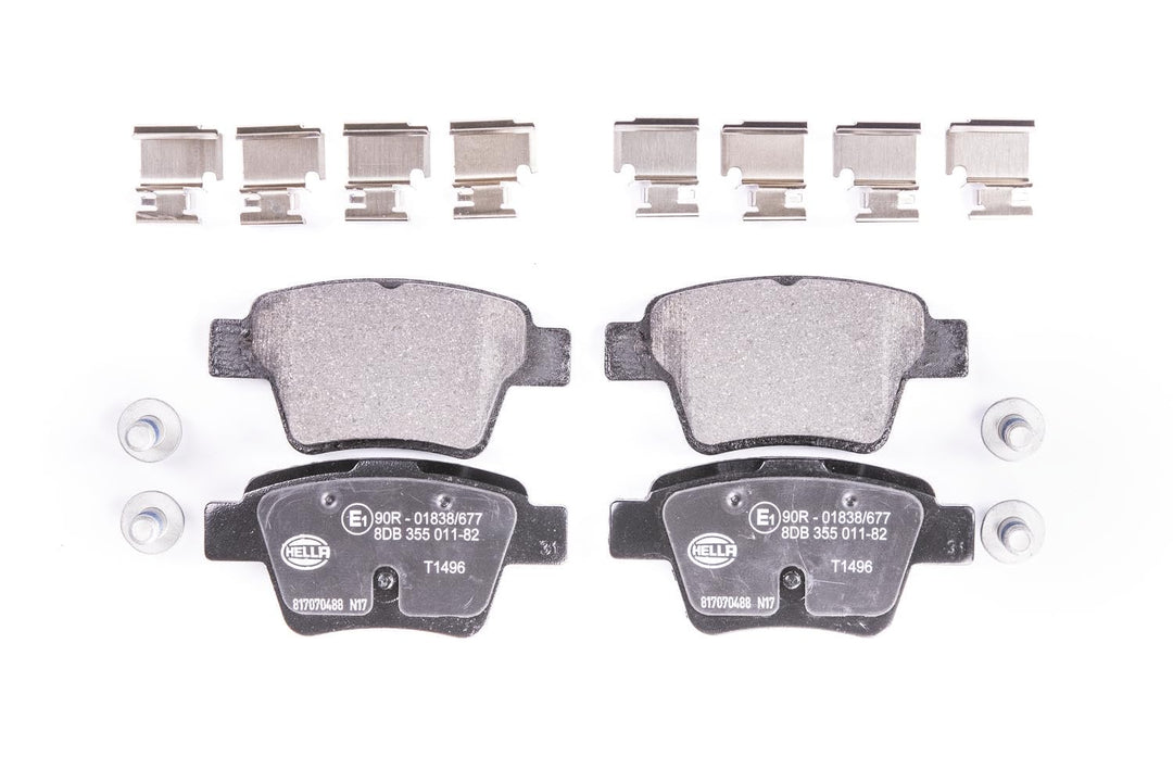 HELLA PAGID 8DB 355 011-821 Bremsbelagsatz - T1496 - Dicke/Stärke: 17.6mm - Bremssystem: Bosch - nic
