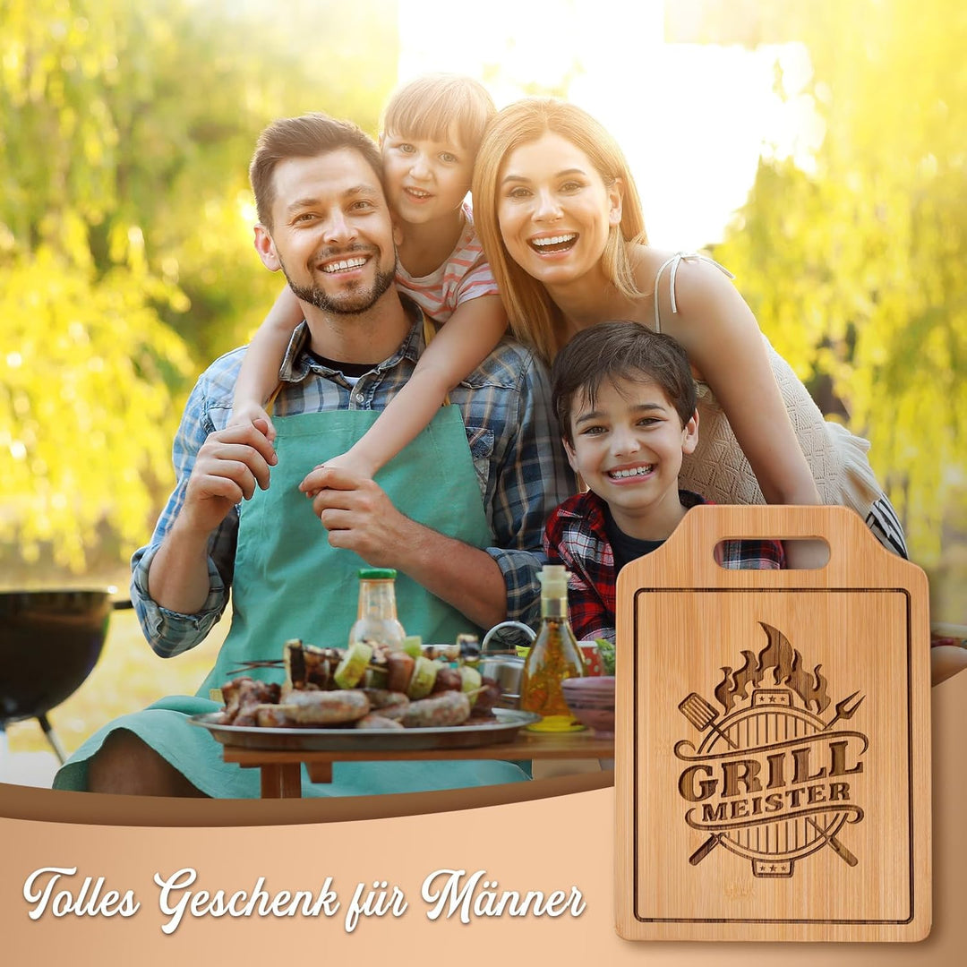 Grill Geschenke für Männer - Graviertes Bambus Schneidebrett, Geschenke für Männer Geburtstag Weihna